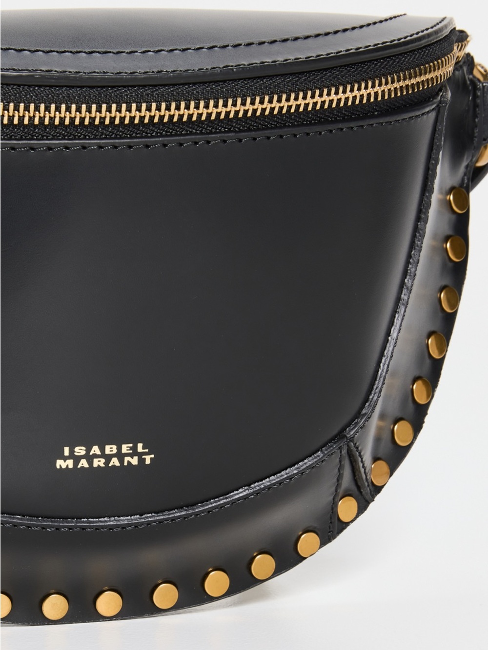 Isabel Marant Black Leather Crossbody Bag with Gold Studs - Picture 6 of 7